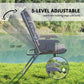 Outsunny 5-Level Reclining Camping Chair, Adjustable High Back Camping Chair with Side Pockets, Compact Camping Chair for Adults