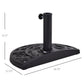 Outsunny 20" Half Round Patio Umbrella Base: Decorative Resin Stand Holder, Outdoor, Black | The Comfy Couch Canada