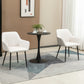 HOMCOM Stylish Dining Chairs Set of 2 Linen Fabric & Metal Legs Comfortable Upholstered Accent Chairs Beige | The Comfy Couch Canada