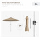 Outsunny Solar Illumination Shade: LED Lighted Patio Umbrella with 4 Lighting Modes, USB Charging Outdoor Deck Khaki | The Comfy Couch Canada