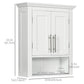 kleankin White Wall-Mounted Cabinet: Above Toilet Bathroom Storage Shelf Organizer for Tidy Living Spaces.