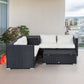 Outsunny 6pcs Deluxe Rattan Wicker Sofa Garden Sectional Couch Patio Furniture Set with Cushion, Black | The Comfy Couch Canada