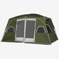Outsunny 4-8 Person Family Tent Camping Tent with 2 Room Mesh Windows Easy Set Up for Backpacking Hiking Outdoor Dark Green | The Comfy Couch Canada
