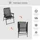 Outsunny Outdoor Folding Chair, Bungee Sling Foldable Chair with Armrests, Folding Lawn Chair for Camping, Garden, Pool, Beach, Backyard, Grey | The Comfy Couch Canada