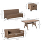 Outsunny 6-Piece Patio Wicker Sofa Set Outdoor All-Weather PE Rattan Ample Seating Grey Khaki | The Comfy Couch Canada