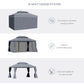 Outsunny Soft-top Gazebo 13x10ft Double Roof Canopy Vented Mesh Sidewall Aluminum Frame Dark Grey | The Comfy Couch Canada