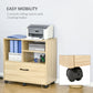 Vinsetto Lateral File Station: Mobile Cabinet with Printer Stand for Letter/Legal File & Office Supply Storage, Natural | The Comfy Couch Canada
