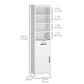 kleankin Sleek Tall Bathroom Cabinet Free Standing Slim Organizer 3-Tier Shelf Cupboard Door White | The Comfy Couch Canada