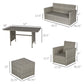 Outsunny 6PC Rattan Patio Dining Set Outdoor Furniture PE Wicker Sofa Chairs Table Garden Grey | The Comfy Couch Canada