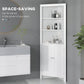 kleankin Modern Corner Bathroom Cabinet: Doors, Cupboard & 3-Tier Shelving for Space-Efficient Storage, White Elegant Unit | The Comfy Couch Canada