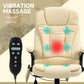 HOMCOM Heated Ergonomic Office Chair: Adjustable, Massage, Swivel, Vibrating, High Back Leather Executive, Beige | The Comfy Couch Canada