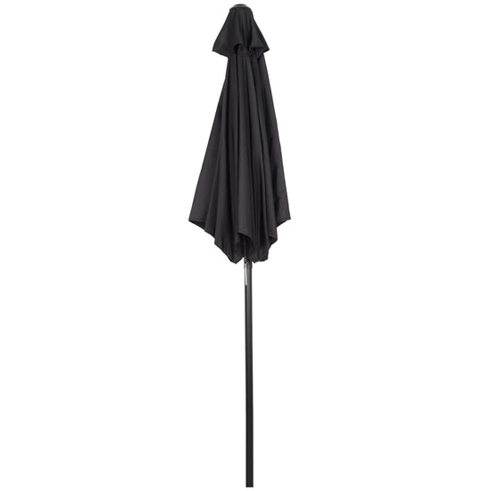 Outsunny 6.6FT Patio Umbrella, Outdoor Parasol with 6 Solid Ribs, Black | The Comfy Couch Canada