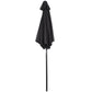 Outsunny 6.6FT Patio Umbrella, Outdoor Parasol with 6 Solid Ribs, Black | The Comfy Couch Canada