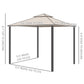 Outsunny Soft-top Gazebo 9.7x9.7ft Outdoor Pavilion 2 Tier Roof Canopy Mosquito Netting Brown | The Comfy Couch Canada