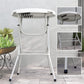 Outsunny 31.5" Bar Height Patio Table, Outdoor Bar Folding Table with HDPE Top, Locking Steel Legs for Party, Camping, White | The Comfy Couch Canada