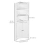 kleankin Modern Corner Bathroom Cabinet: Doors, Cupboard & 3-Tier Shelving for Space-Efficient Storage, White Elegant Unit | The Comfy Couch Canada