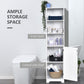 Kleankin Towering Elegance: White Tall Freestanding Bathroom Tower Cabinet, 3 Open Shelves for Storage | The Comfy Couch Canada