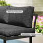 Outsunny 3 Pieces Aluminum Corner Patio Furniture Set Sectional Outdoor Sofa Set with 2 Loveseats Wood-Plastic Coffee Table Grey | The Comfy Couch Canada