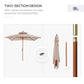 Outsunny 10x10ft Wood Square Patio Umbrella Garden Market Parasol Sunshade Canopy with 2 Pulley Pagoda Style (Khaki) | The Comfy Couch Canada