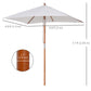 Outsunny Square Wooden Patio Umbrella: 6.6x5ft Fir Market Parasol with Tilt & 6 Ribs, Cream White | The Comfy Couch Canada