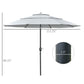 Outsunny 9FT Patio Umbrella 3 Tiers Outdoor Market Umbrella Crank Push Button Tilt for Deck Backyard Lawn Cream White | The Comfy Couch Canada