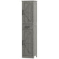 HOMCOM 67" Tall Bathroom Cabinet, Narrow Bathroom Storage Cabinet with Drawer, Barn Doors and Adjustable Shelves, Dark Grey | The Comfy Couch Canada