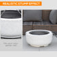 Outsunny 24" Outdoor Fire Pit with Stone Effect, Wood-burning Firepit Fireplace with Spark Screen and Poker for Backyard, Grey | The Comfy Couch Canada