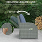Outsunny Luxury 6pc Patio Wicker Sofa Set 3Seat Couch 2 Recliners Footstools Table Blue Cushions | The Comfy Couch Canada