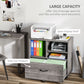 Vinsetto Lateral File Station: Mobile Cabinet with Printer Stand for Letter/Legal File & Office Supply Storage, Grey | The Comfy Couch Canada