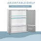 Kleankin Grey Wall Mirror Cabinet: Bathroom Storage with Double Doors, Adjustable Shelf & Mirrored Cupboard | The Comfy Couch Canada