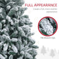 HOMCOM 6 Foot Artificial Flocked Christmas Tree with Snow, Metal Stand, Hinged Xmas Tree for Home Office Holiday.
