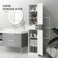 HOMCOM Freestanding Tall Bathroom Storage Cabinet with Drawer 2 Doors Space Saving Furniture White | The Comfy Couch Canada