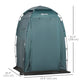 Outsunny Portable Shower Tent Changing Room Privacy Shelter for Camping with Windows Floor Mat Foldable Green | The Comfy Couch Canada