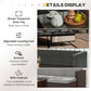 Outsunny 3-Piece Patio Dining Sets, Rattan Wicker with Glass Table & Plush Cushions for Garden & Backyard, Grey | The Comfy Couch Canada