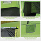 Outsunny Tunnel Tent Camping Shelter w/ Porch, Two Rooms, Lamp Hook, Portable Carry Bag, Green | The Comfy Couch Canada