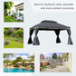 Outsunny Outdoor Patio Gazebo 13x10ft Canopy 2-Tier Roof Vented Mesh Sidewall Aluminum Frame Black | The Comfy Couch Canada
