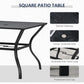 Outsunny 5-Piece Outdoor Patio Dining Set, 4 Swivel Rocker Chairs and 37" x 37" Dining Table Furniture Set with Umbrella Hole, Black | The Comfy Couch Canada