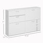 HOMCOM Entryway Shoe Organizer, Modern Wooden Shoe Rack Cabinet with 4 Flip Down Drawers, Ample Storage Space in White | The Comfy Couch Canada