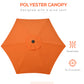 Outsunny 6.6FT Patio Umbrella, Outdoor Parasol with 6 Solid Ribs, Orange | The Comfy Couch Canada