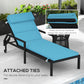 Outsunny Patio Chaise Lounge Chair Cushion Replacement Sun Lounger Pads with Headrest and Ties, Turquoise | The Comfy Couch Canada