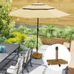 Outsunny Patio Umbrella Base Holder, Outdoor Umbrella Stand with Wheels, Heavy Duty Patio Umbrella Stand Base for Garden, Poolside, Nature Wood | The Comfy Couch Canada
