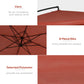 Wine Red Cantilever Patio Umbrella by Outsunny with Adjustable Canopy Angle, Net, Cross Base & Weight Plates, 8 Ribs | The Comfy Couch Canada