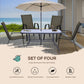 Outsunny Set of 4 Outdoor Dining Chairs, Heavy Duty Stackable Patio Dining Set with Armrests for Balcony Garden, Brown and Black | The Comfy Couch Canada