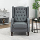 HOMCOM Grey Faux Leather Accent Chair - Chic Modern Armchair with Thick Padding for Comfort in Living Room or Home Office | The Comfy Couch Canada