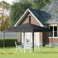 Outsunny 10 x 10ft Folding Pop Up Tent Outdoor Gazebo Canopy with Carrying Bag, Black | The Comfy Couch Canada