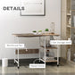 HOMCOM Folding Study Desk Storage Shelves Laptop Table Home Office Workstation 6 Wheels Natural | The Comfy Couch Canada