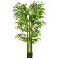 HOMCOM 5.3ft Artificial Bamboo Tree Fake Plant with Pot Indoor Home Office Living Room Decor Green | The Comfy Couch Canada