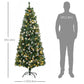 HOMCOM 6ft Tall Pencil Artificial Christmas Tree, Holiday D̩cor with 390 Snow Flocked Branches, Green | The Comfy Couch Canada