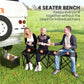 Outsunny Portable 4-Seater Folding Camping Chair, Team Bench Chair with Carry Bag for Soccer Football Team, No Assembly