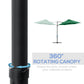 Outsunny Rotating Refuge: Offset Patio Umbrella 8.5FT with 360° Rotation, Cantilever Hanging Sun Shade Outdoor Shelter, Green Canopy | The Comfy Couch Canada